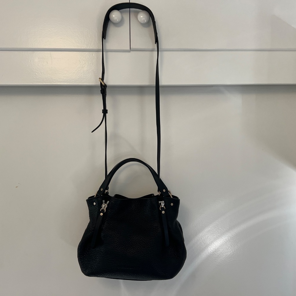 BURBERRY Maidstone Black Leather House Check Canvas Small Tote Bag - Picture 7 of 14